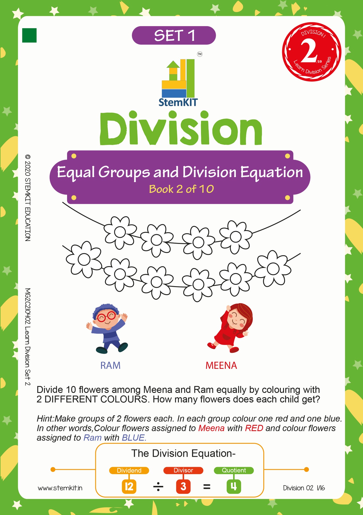Stemkit Learn Maths Division 10 Workbooks- First Book of Division for 5-7 Year Old UKG, Grade 1, Grade 2 Children