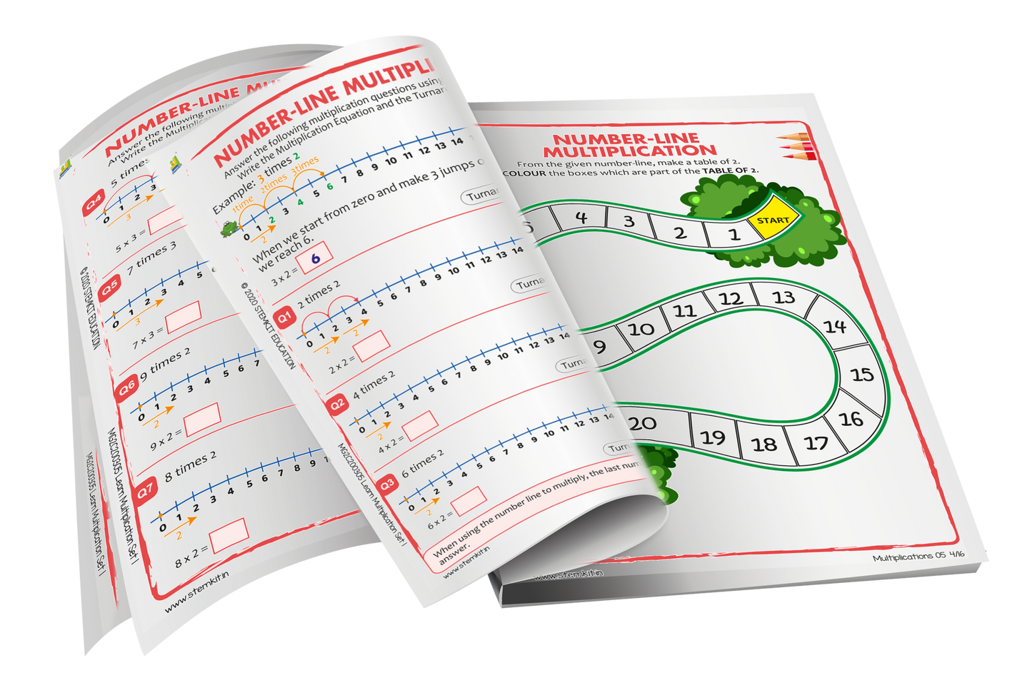 Stemkit Learn Multiplication with mental practies for beginners |10 Workbooks for 4-5+ Year Olds - Activity Oriented